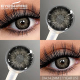 Popxstar Myopia Lenses 1 Pair Colored Contact Lenses with Degree Natural Eye Contacts Brown Lenses Gray Pupils Yearly Disposable