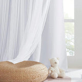Popxstar  1pc Starry Hollow Polyester Blackout Curtain With Lace, Girls' Princess Style Dual-Layer Window Treatment Darkening Curtain