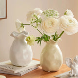 French style retro cream style ceramic vase hydroponics dried flowers flower arrangement desktop ornament decoration home hotel