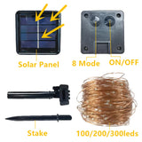 12M 100leds Solar Led Fairy Light Outdoor Festoon Led Waterproof Garland String Lights Christmas Party Garden Solar Lamp Decor
