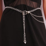 Popxstar Multi Layer Metal Chain Belts Women Waistbands Long Tassel Waist Chain Dress Jeans Belts Lady Waistband Belts Women Body Chain