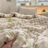 Popxstar  100% Cotton Bedding Set Cartoon Cute Animals Duvet Cover Set Bed Linen Flat Sheets Set 2 Pillowcases Single Double Queen Size