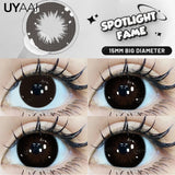 Popxstar 15mm Big Diameter Black Lenses 14.5mm Lenses  Colored Contact Lenses for Eyes Big Eye Lenses Natural Look Lenses