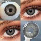 1 Pair Blue Color Contact Lenses Grey Pupils Fashion Natural Soft Lens Eye Makeup Contacts Cosmetics Color Lens Yearly
