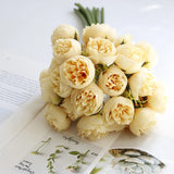 Popxstar 27 Heads Rose Pink Peony Artificial Flowers Silk Bouquet Roses Fake Flower for Table Vase Arrange Home Wedding Decoration Flower