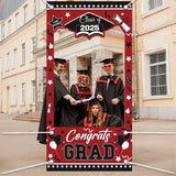 Popxstar 1PC 2025 Graduation Photo Booth Prop Frame Banner for Class of 2025 Graduate Party Shooting Photo Background Prop Decor Supplies
