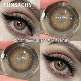 1 Pair Colored Brown Contact Lenses for Eyes Natural Soft Lens Women Makeup Lens Cosmetics Gray Pupils Yearly Daily Use
