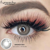 Popxstar  2pcs New Colored Contact Lenses Fashion Yearly Gray Eyes Lenses Natural Blue Eye Lenses Green Pupils Makeup Eyes Lens
