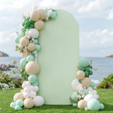 Popxstar Double Sided Arch Backdrop Cover Sage green Wedding Decoration Zipper Thickened Stretch backdrop Cover for Party Scene Setting