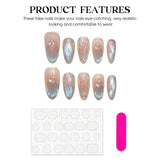 Popxstar Handmade Press on Nails Blue Aurora Mermaid Fake Nail Patches Wearable Detachable French Pearl Almond False Nail Tips 10pcs