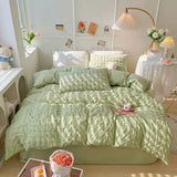Popxstar Bedroom Sets Bedding Set Queen Size Bed Sheets Set Quilt Cover Schoolgirl Washed Cotton Sheet Free Shipping Beddings Sets Girl