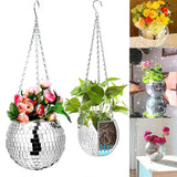 Popxstar 6 Colors Christmas Decor Disco Ball Planter Vase Wall Hanging Planter Pot Flower Pots Rope Hanging Flowerpot Balcony Home Decor