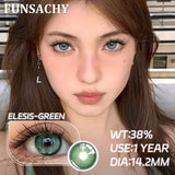 Popxstar  1 Pair Color Contact Lenses Beauty Eyes Pupils Fashion Makeup Beauty Cosmetics Soft Green Natural Brown Lens Yearly Use