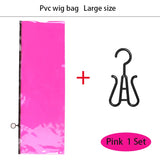 Popxstar  1Set Wig Storage Bag With Hanger For Wig/Hair Extensions Large Hair Storage Bag For Multiple Wigs Pvc Wig Holder Case With Zip