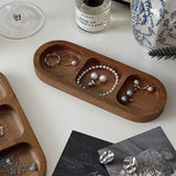Popxstar Retro Japanese Solid Wood Tray Earring Jewelry Plate Perfume Shelf Cosmetics Storage Entrance Key Storage Tray Home Decorations