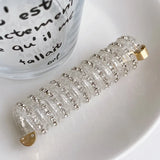 Popxstar 1/3Pcs Rhinestone Telephone Line Hair Loop Women Crystal Ponytail High Elastic Hairbands Girls Resin Hair Ties Hair Accessories