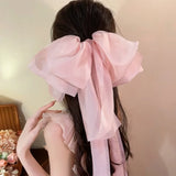 Popxstar Super Fairy Large Streamer Bow Hairpin Sweet Princess Head Tie Hair Spring Clip Hair Accessories Headgea Hair Rope 2025 Winter