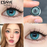Popxstar  2Pcs New Product Best Selling Contacts Colored Lenses Myopia Degree -0.00 to -8.00 Blue Green Series Soft Lens