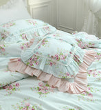 Romantic Rose Decorative Pillow Covers Bed Cushion Cover Garden Sofa Throw Pillows Cover Bedding Pillowcase Ruffle Design