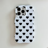 Cute Heart Wave Edges Shockproof Protective Phone Case for iPhone 17 17pro 17promax 13 14 15 16 16promax Girly Cover Case