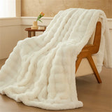 Double Layer Rabbit Fur Sherpa Blanket Winter Thick Warm Fluffy Faux Fur Throws Blankets for Sofa Soft Plush Bed Cover Blanket