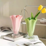 Vegetable glass vase transparent hydroponics dried flowers flower arrangement ornament desktop decoration living room home