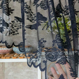 Popxstar  1PC Black Lace Butterfy Curtain for Kitchen Sheer Voile Drape Cabinet Door Bay Window Hotel Pocket Blinds #E