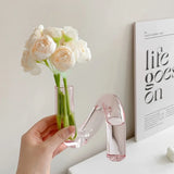 Popxstar  Modern Creative Irregular Shaped Glass Vase Transparent Centerpiece for Dining Living Room Decor Nordic Glass Flower Vase
