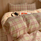Popxstar  Nordic sling Cotton Pink Stripes Duvet Cover 150x200 Size Girl's Room housse Skin friendly Breathable Comforter Sets