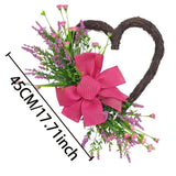 Popxstar  Handmade Artificial Flower Heart Wreath - Valentine's Day Mother's Day Gift, Festival Party Decor,Home Door Hanging Decoration