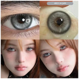 Popxstar  -(2pcs)1Pair Myopia Color Contact Lenses for Eyes Fashion Prescription Lenses Beauty Pupils Blue Green Brown Grey Lenses