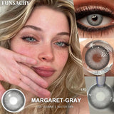1 Pair AUDREY Contact Lenses for Eyes Colored  Softlens Beautiful Pupils Daily Wear Natural Brown Gray Lens Yearly Use