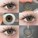 2Pcs Natural Gray Contact Lenses Yearly Brown Colorcon Makeup Blue Pupils Green Lens for Eyes High Quality Soft Contact