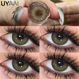 Atmosphere Essential Natural Color Contact Lenses - Bionic Pupil Design, Premium Texture, Versatile Brown/Blue/Gray