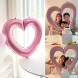 Popxstar  Love Heart Aluminum Film Balloon Peach Heart Foil Balloon Wedding Room Decor Bride To Be Photobooth Props Baloon Bridal Shower