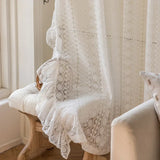 French Romantic Lace Luxury Curtains for Living Room Bedroom Dining Retro Princess Jacquard  White Tulle Blackout Custom Size