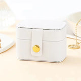 Popxstar  Mini Portable Small Jewelry Storage Bag Travel Simple Leather Ring Necklace Earrings Storage Box Organizer Display Gift Box