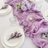 Popxstar 5PCS Sky blue Semi-Sheer Gauze Wedding Table Runner Vintage Cheesecloth Dining Party Christmas Banquets Arches Cake Table Decor