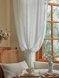 American pastoral style natural translucent suspender with window screen and curtain
