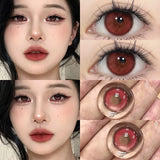 2pcs Color Contact Lenses Blue Natural Pupils High Quality Brown Circle Lense Beauty Fashion Health Lens Cosmetics Yearly
