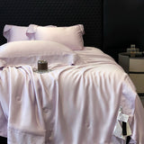 Popxstar  Lyocell Bamboo Fiber Luxury Embroidery Summer Quilt Soft Silky Thin Comforter Blanket With Bed Sheet Pillowcases Bedding Set