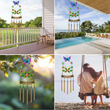 Popxstar  Wind Chime - Green Hummingbird/Butterfly Design A home decor gift for Mom or Grandma Perfect for garden, patio, and backyard