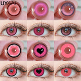 1 Pair Anime Pink Lenses for Eyes Cosplay Lenses for Halloween Nezuko Colorcon y2k Eye Contacts