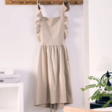 Popxstar Kitchen Apron Ruffled with Pockets for Chef Gardening Cross Back Work Women with Big Pinafore Dress Baking Cooking BBQ & Grill