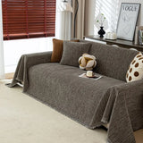 Popxstar  High-end sofa cover cloth is universal in all seasons, modern simple black sofa towel, a whole cover blanket