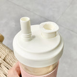 500/850ML Cute Pearl Milk Tea Straw Plastic Water Bottle With Cup Cover Women Large Capacity Juice Boba Milk Tea Cup Drop-proof