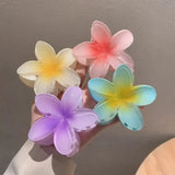 Popxstar 2Pcs Flower Hair Claw Clips for Women Gradient Large Claw Clips for Thick Hair Girls No-slip Hairpins Women Hair Accessories