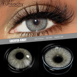 Popxstar  1 Pair Colored Contact Lenses for Eyes Brown Fashion Cosmetic Lenses Gray Pupils Natural Eye Contacts Women Eye Makeup