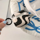 Popxstar  for apple airpods pro 2 earphone case black white curve gloss soft protection cover korea couple silicone case for airpods 1 2 3