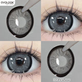 Popxstar 2PCS Big Grey Contact Lenses for Eyes Myopia Colored Contact Lens Natural Brown Pupils Gradient Contact Lens Black Lens